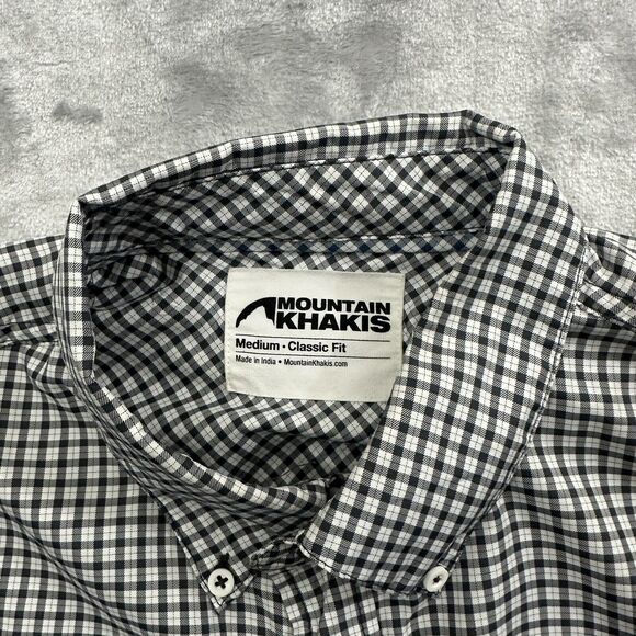Mountain Khakis Shirt Men's Medium Black White Check Button Down Classic Fit - Picture 2 of 8